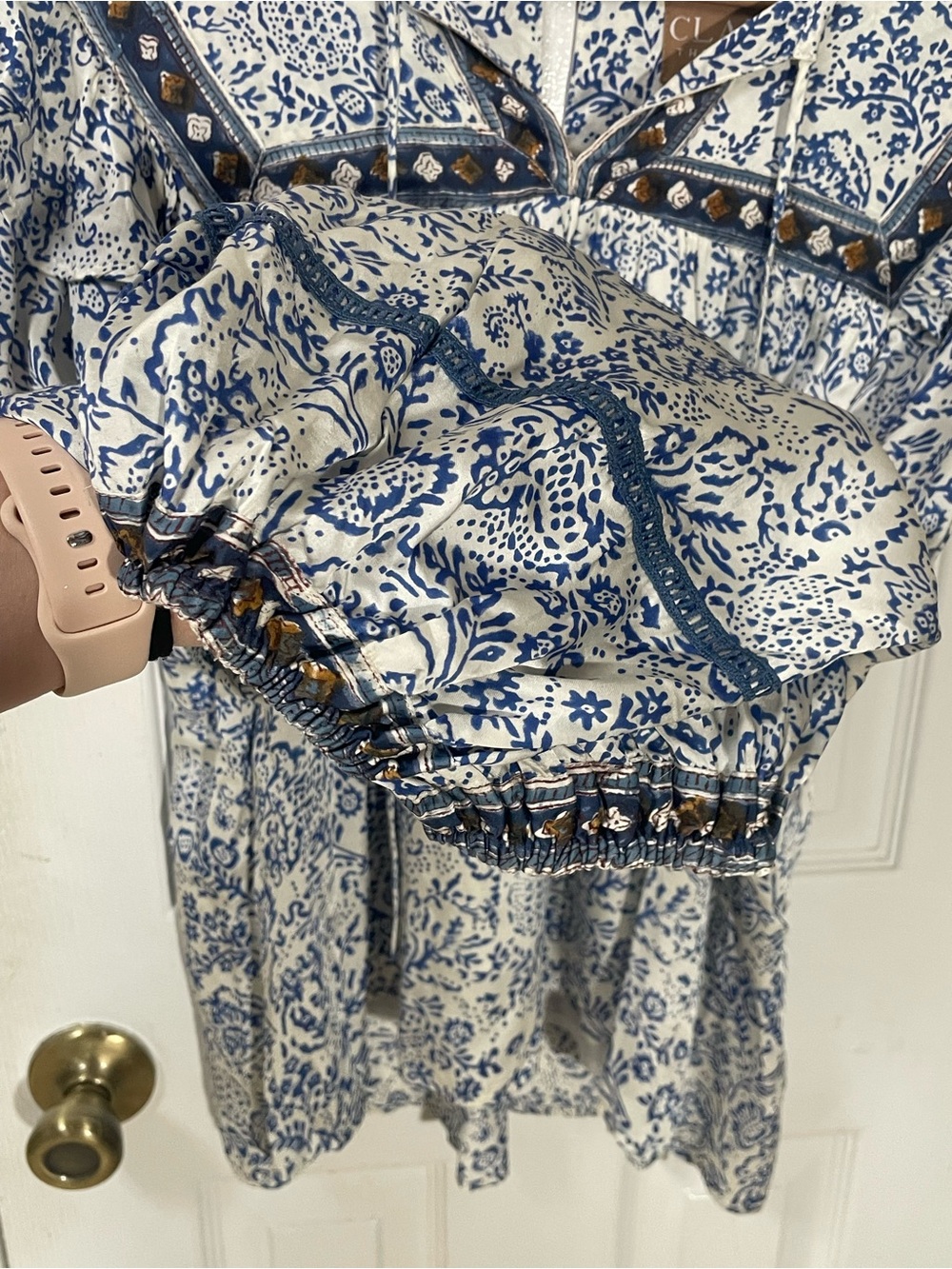 Clara The Label Blouse Shirt Top Size XS XSmall Cotton Ruffle Floral Preppy - Picture 6 of 11